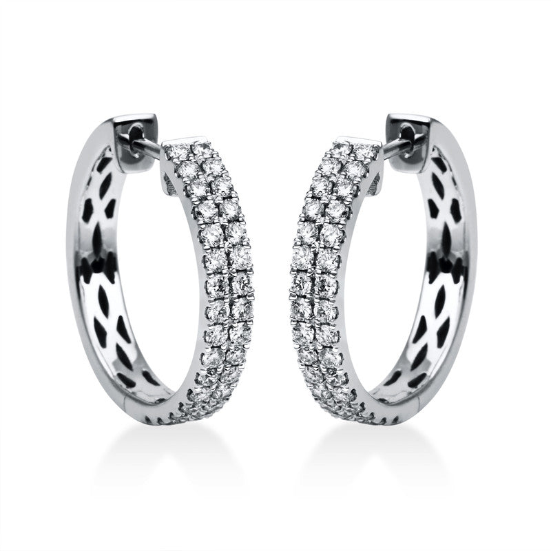 Creolen 18 kt WG, 64 Brill. 0,90 ct, TW-si