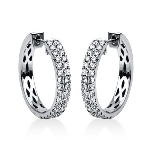Creolen 18 kt WG, 64 Brill. 0,90 ct, TW-si