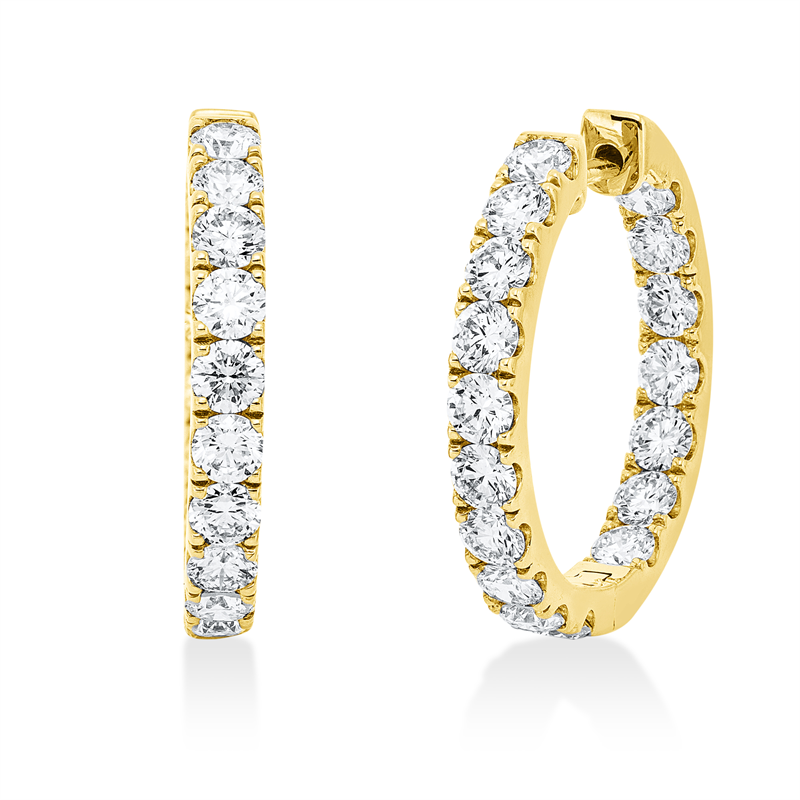 Creolen 18 kt GG, 34 Brill. 4,09 ct, TW-si