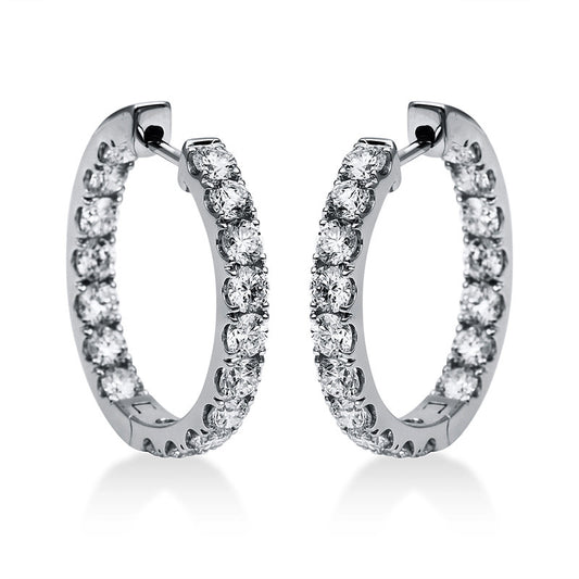 Creolen 18 kt WG, 34 Brill. 4,09 ct, TW-si