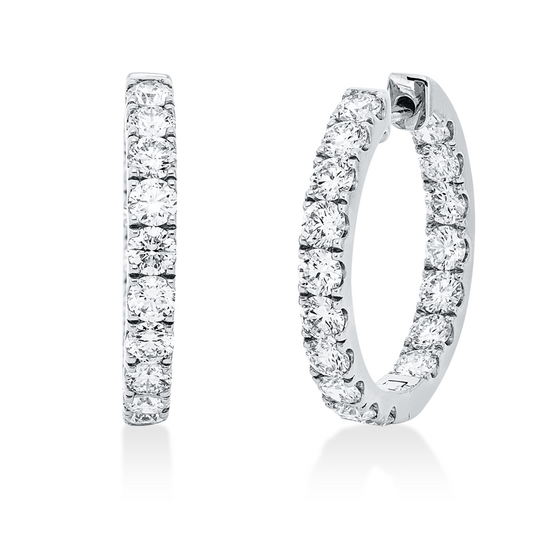 Creolen 18 kt WG, 34 Brill. 4,09 ct, TW-si