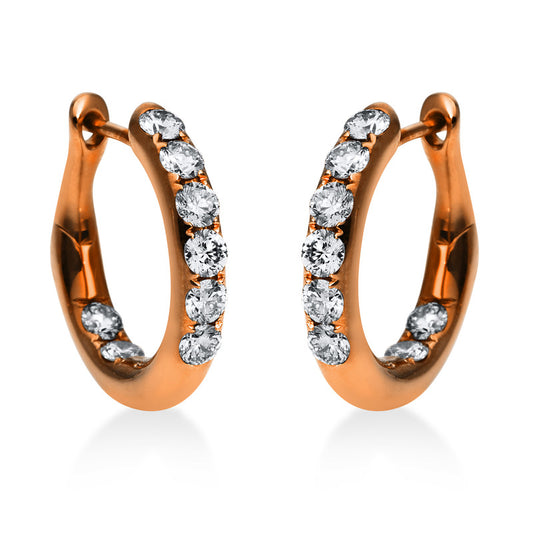 Creolen 18 kt RG, 16 Brill. 0,75 ct, TW-vsi