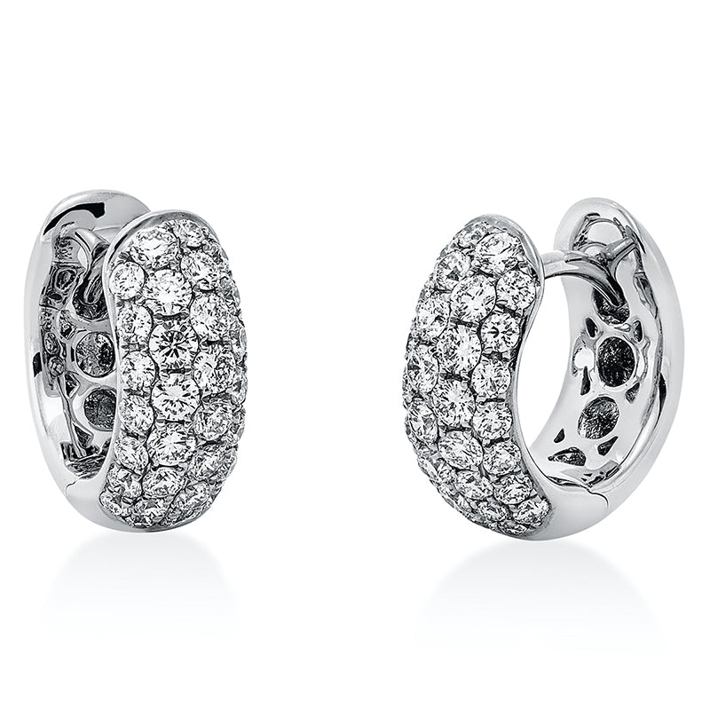 Creolen 18 kt WG, 60 Brill. 0,87 ct, TW-vsi
