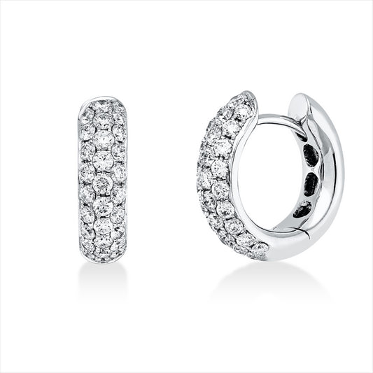 Creolen 18 kt WG, 58 Brill. 0,93 ct, TW-vsi