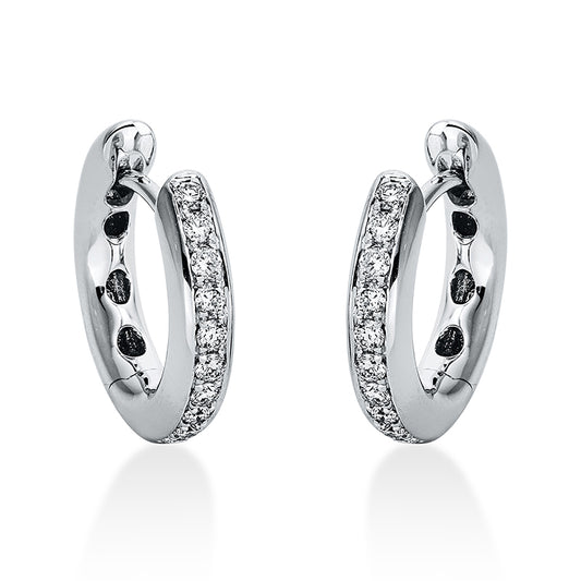 Creolen 18 kt WG, 20 Brill. 0,24 ct, TW-vsi