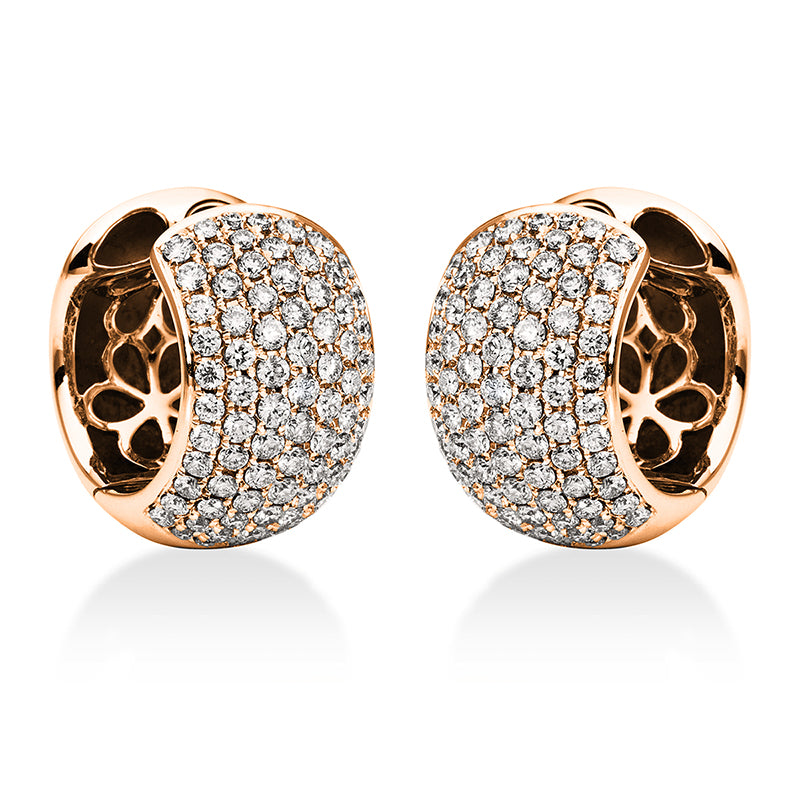 Creolen 18 kt RG, 162 Brill. 1,44 ct, TW-vsi