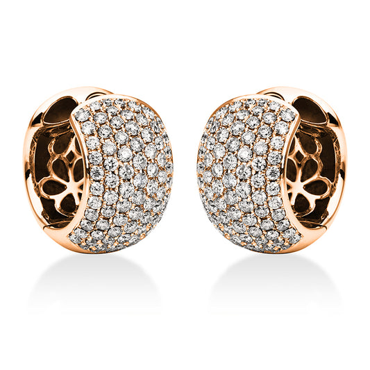 Creolen 18 kt RG, 162 Brill. 1,44 ct, TW-vsi