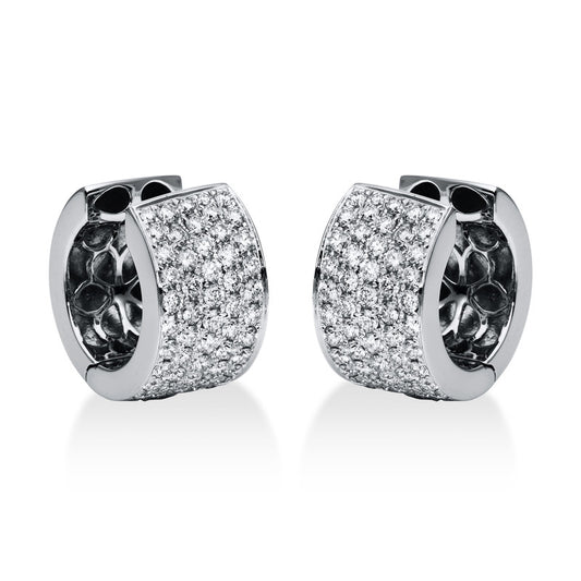 Creolen 18 kt WG, 112 Brill. 2,22 ct, TW-vsi