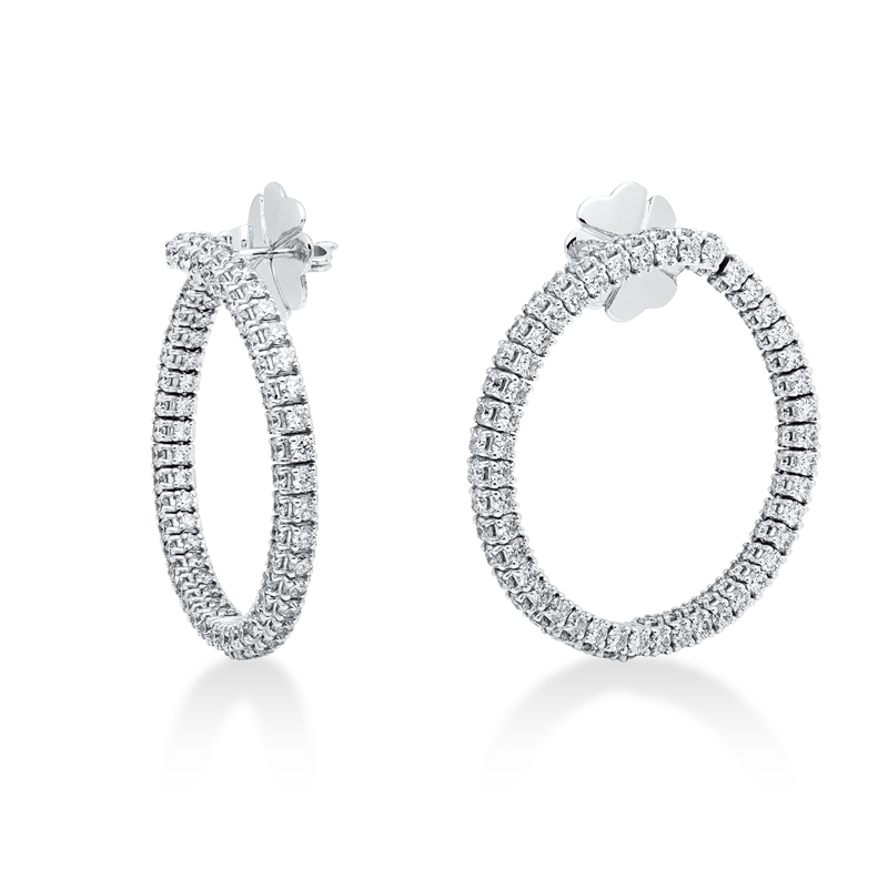 Creolen 18 kt WG, 176 Brill. 4,24 ct, TW-si