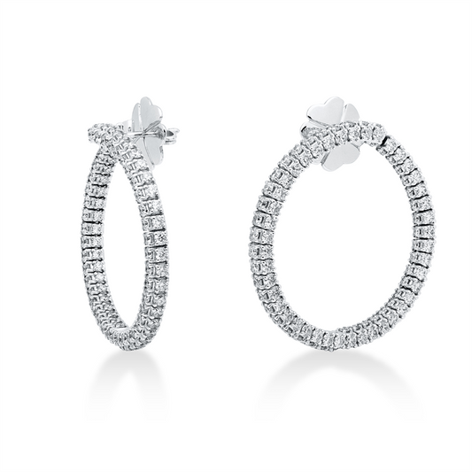 Creolen 18 kt WG, 176 Brill. 4,24 ct, TW-si