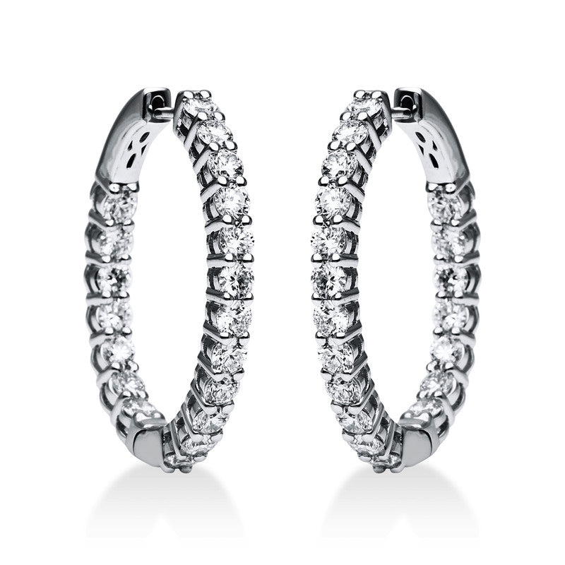 Creolen 18 kt WG, 38 Brill. 3,33 ct, TW-si