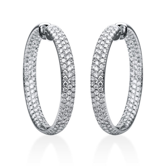 Creolen 18 kt WG, 318 Brill. 7,80 ct, TW-si