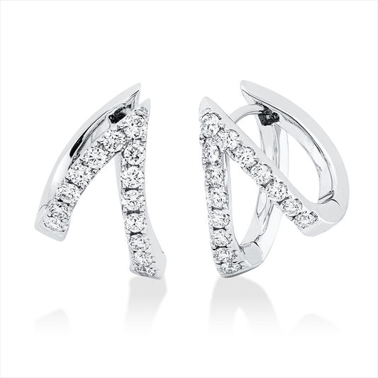 Creolen 18 kt WG, 28 Brill. 0,53 ct, TW-vsi