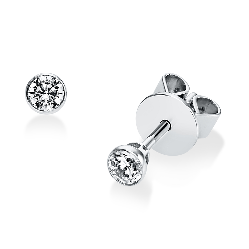 Ohrstecker 14 kt WG, 2 Brill. 0,20 ct, TW-si