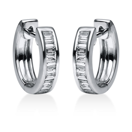 Creolen 18 kt WG, 24 Bag. 0,44 ct, TW-si