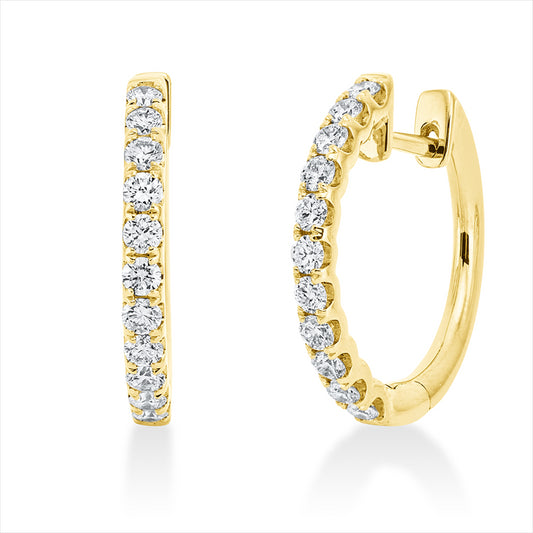 Creolen 18 kt GG, 22 Brill. 0,71 ct, TW-si