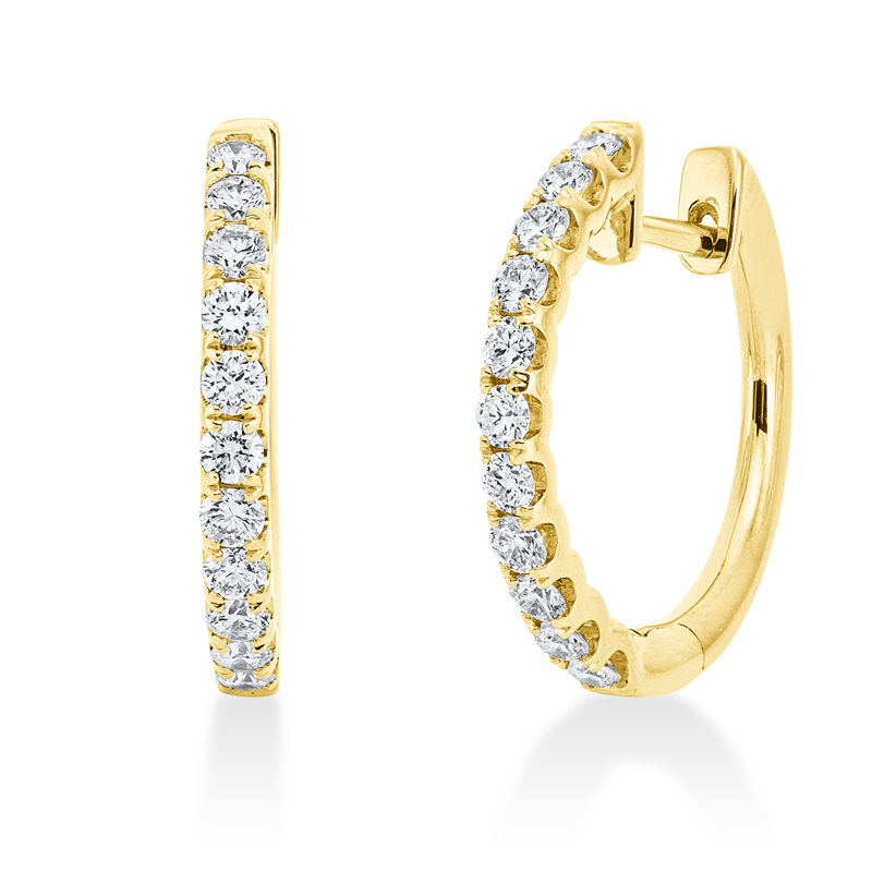 Creolen 18 kt GG, 22 Brill. 0,71 ct, TW-si