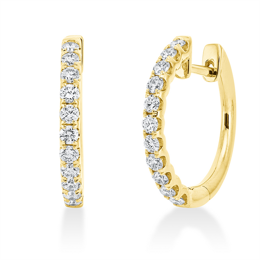 Creolen 18 kt GG, 22 Brill. 0,71 ct, TW-si