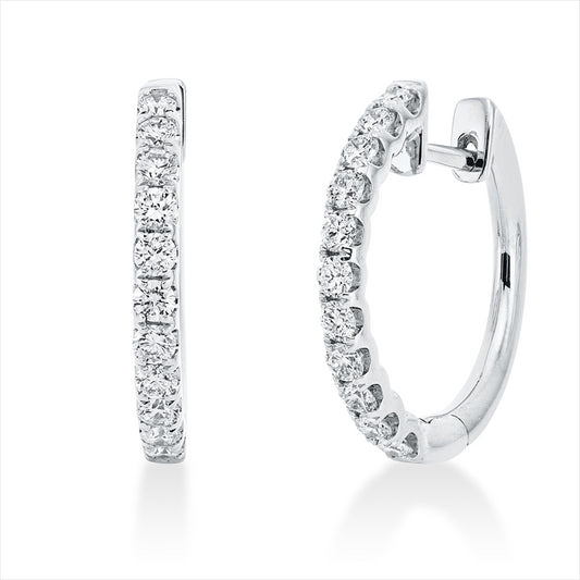 Creolen 18 kt WG, 22 Brill. 0,70 ct, TW-si