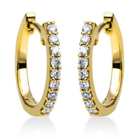 Creolen 18 kt GG, 18 Brill. 0,21 ct, TW-si