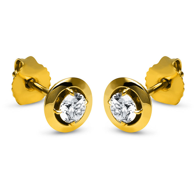 Ohrstecker 14 kt GG, 2 Brill. 0,40 ct, TW-si