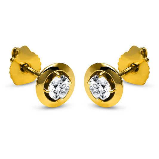 Ohrstecker 14 kt GG, 2 Brill. 0,40 ct, TW-si