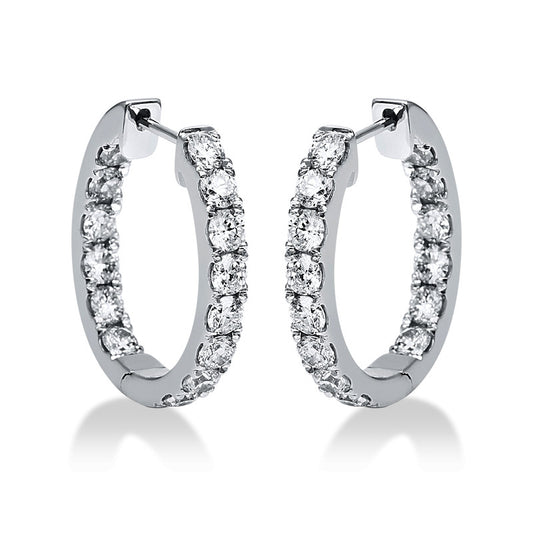 Creolen 18 kt WG, 28 Brill. 1,79 ct, TW-si