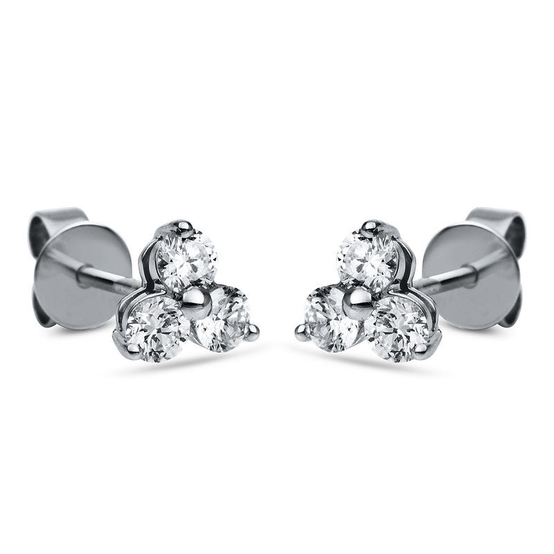 Ohrstecker 18 kt WG, 6 Brill. 0,48 ct, TW-vsi/si