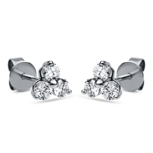 Ohrstecker 18 kt WG, 6 Brill. 0,48 ct, TW-vsi/si
