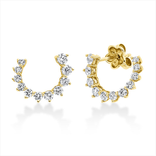 Ohrstecker 18 kt GG, 22 Brill. 1,01 ct, TW-vsi
