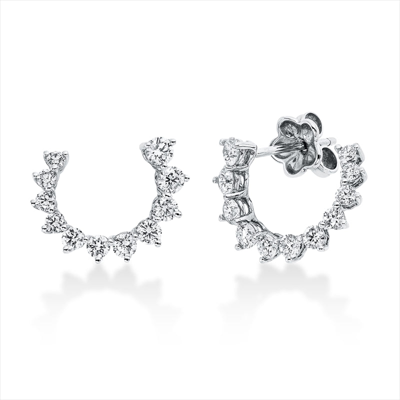 Ohrstecker 18 kt WG, 22 Brill. 0,96 ct, TW-vsi