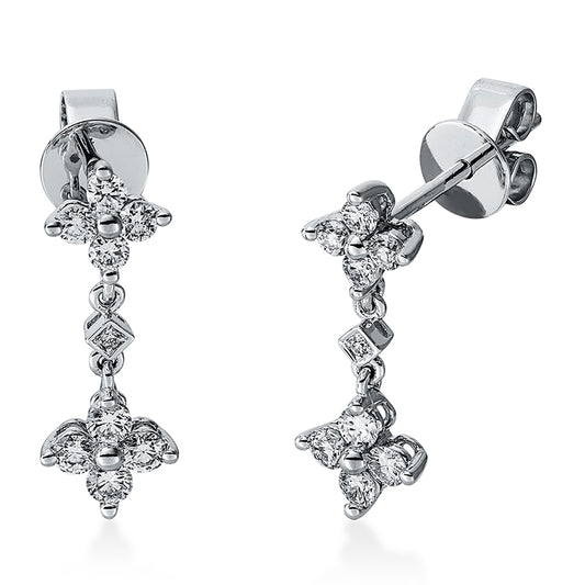 Ohrschmuck 18 kt WG, 18 Brill. 0,47 ct, TW-si