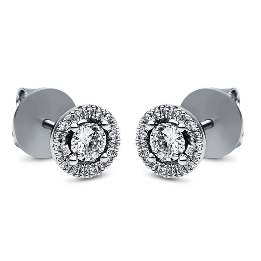 Ohrstecker 18 kt WG, 38 Brill. 0,30 ct, TW-si