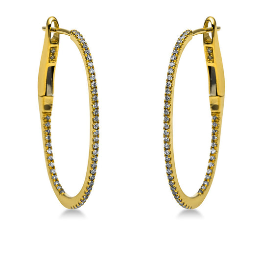 Creolen 18 kt GG, 98 Dia. 0,20 ct, TW-si