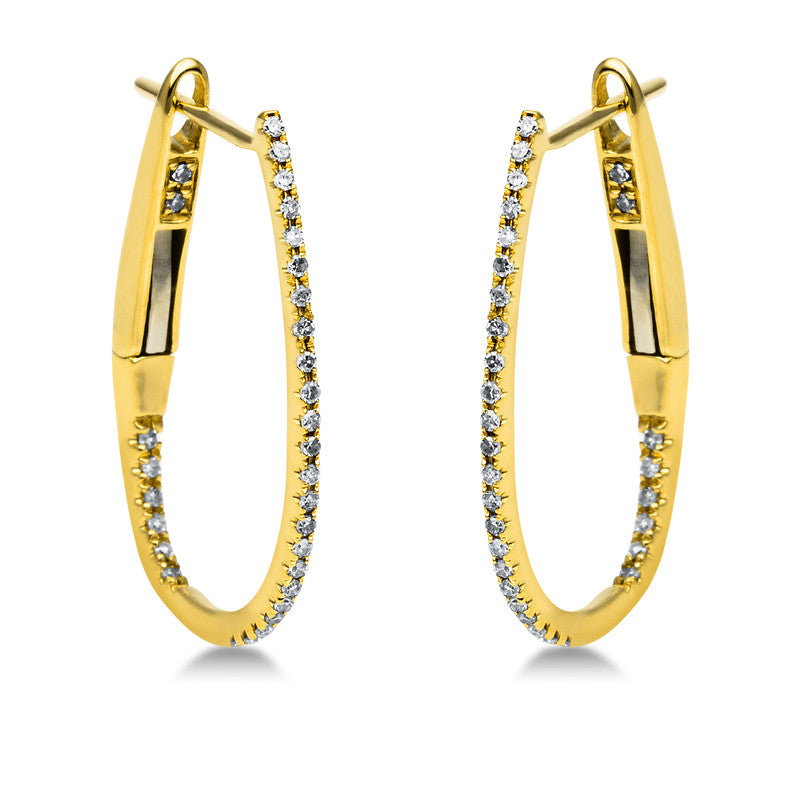 Creolen 18 kt GG, 62 Dia. 0,12 ct, W-si