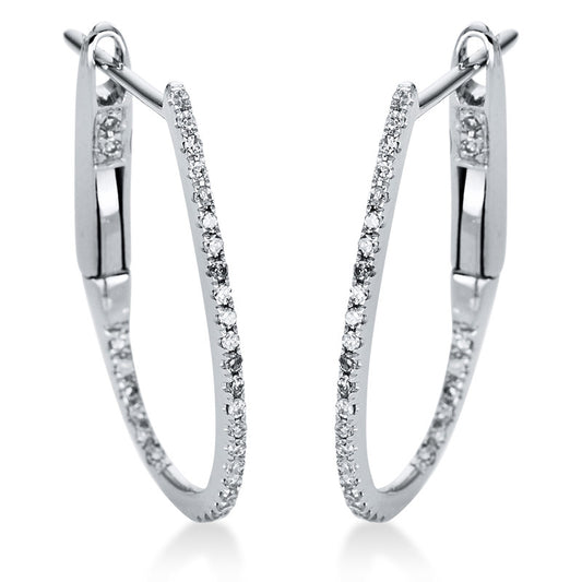 Creolen 18 kt WG, 62 Dia. 0,11 ct, W-si