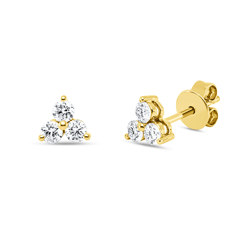 Ohrstecker 18 kt GG, 6 Brill. 0,31 ct, TW-vsi/si