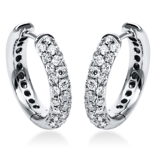 Creolen 18 kt WG, 56 Brill. 0,52 ct, TW-vsi