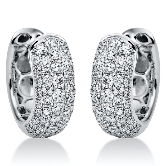 Creolen 18 kt WG, 100 Brill. 1,06 ct, TW-vsi