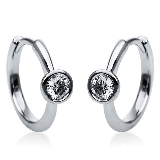 Creolen 14 kt WG, 2 Brill. 0,20 ct, TW-si