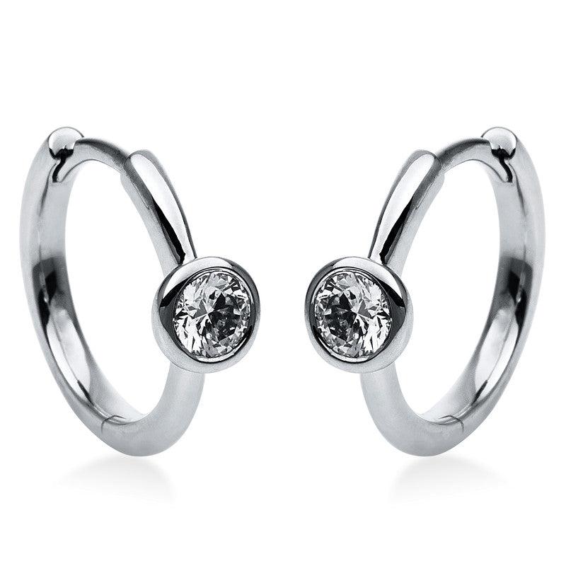 Creolen 14 kt WG, 2 Brill. 0,30 ct, TW-si