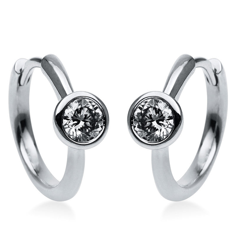 Creolen 14 kt WG, 2 Brill. 0,40 ct, TW-si
