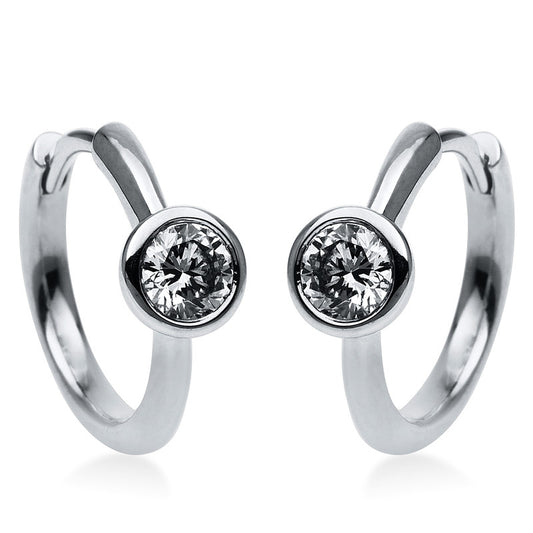 Creolen 14 kt WG, 2 Brill. 0,40 ct, TW-si