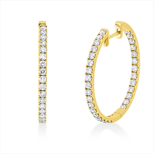 Creolen 18 kt GG, 62 Brill. 2,12 ct, TW-vsi/si