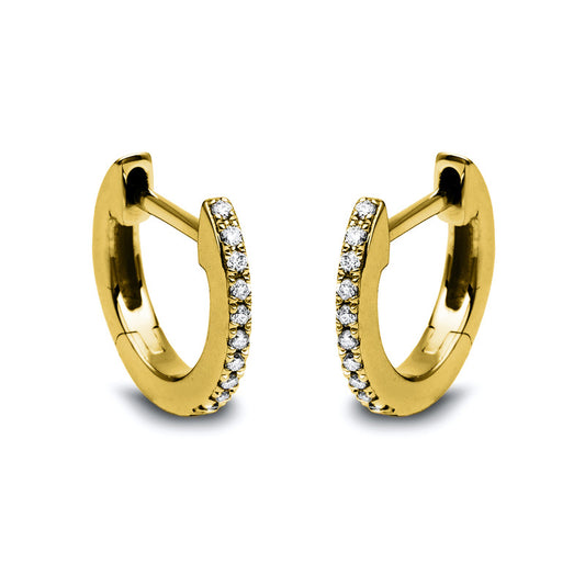 Creolen 18 kt GG, 20 Brill. 0,06 ct, TW-si