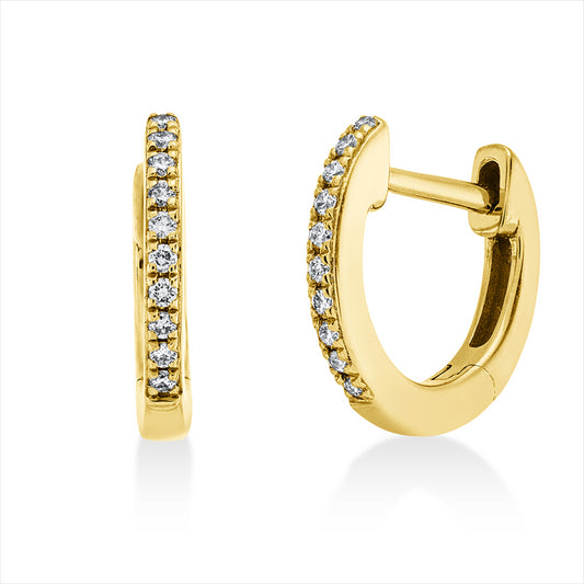 Creolen 18 kt GG, 20 Brill. 0,06 ct, TW-si