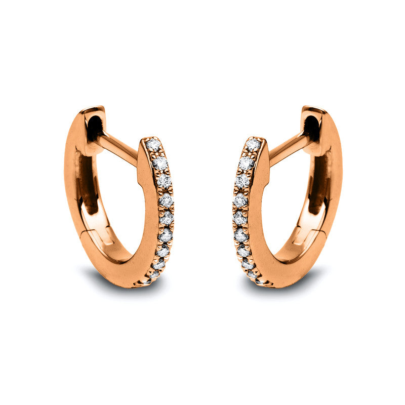 Creolen 18 kt RG, 20 Brill. 0,06 ct, TW-si