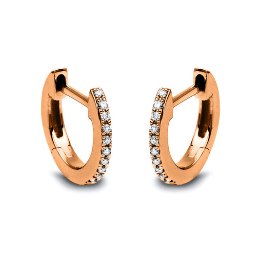 Creolen 18 kt RG, 20 Brill. 0,06 ct, TW-si