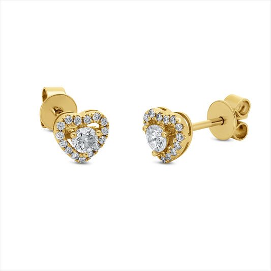 Ohrstecker 18 kt GG, 30 Brill. 0,12 ct, TW-si, 2 Brill. 0,19 ct, TW-si