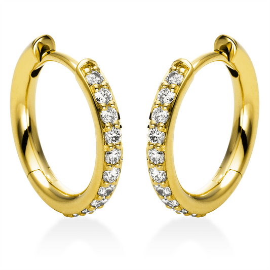 Creolen 18 kt GG, 20 Brill. 0,26 ct, TW-si